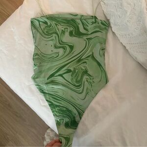 Green Swirl Pattern Bodysuit